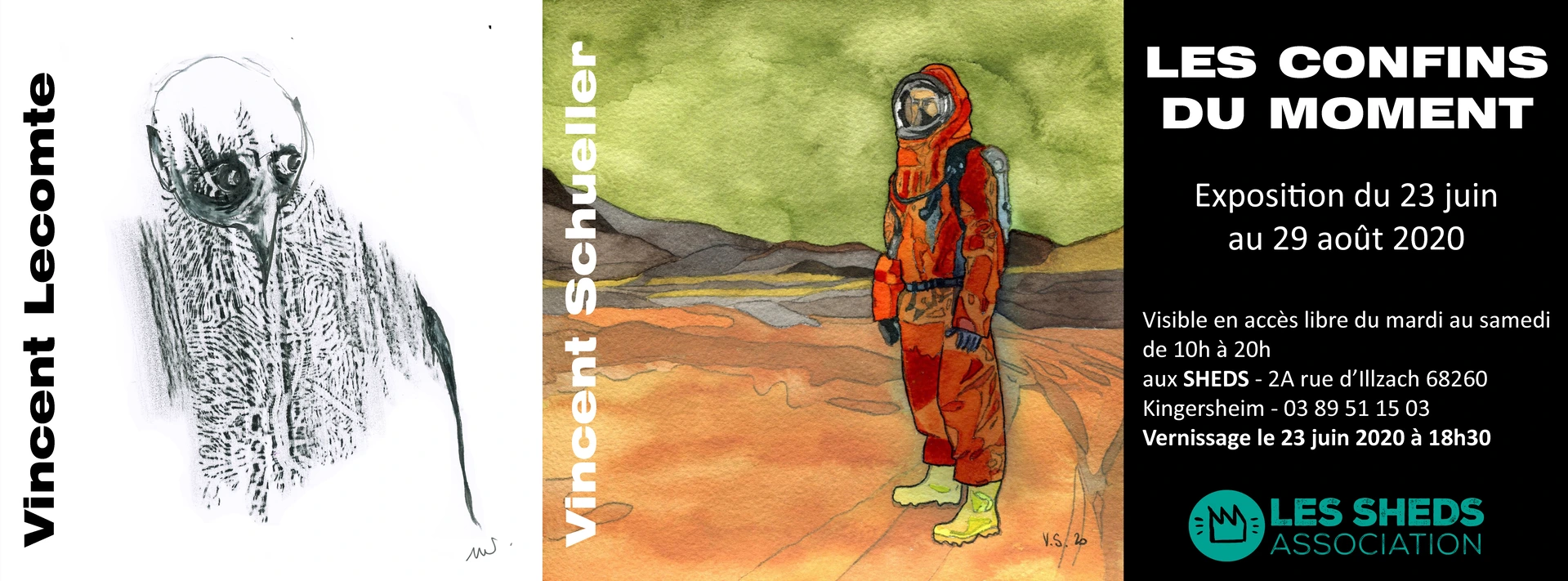 Affiche « Les confins du moment », dessins de confinement